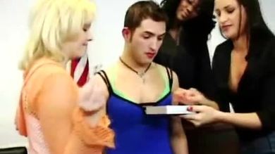 Cross dressed cfnm cock