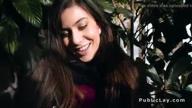 Cutie anal banged from behind outdoor