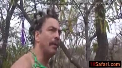 Sexy ebony babe force blowjob outdoors-2