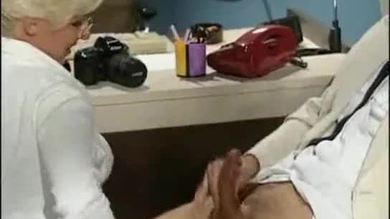 German classic horny mature woman in the office